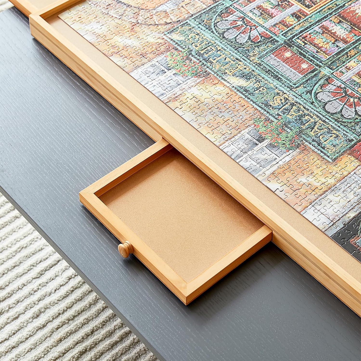 Hot Selling Wooden Puzzle Table With Foldaway Legs Widely Used Wooden Puzzle Board Game And Wooden Puzzle Board