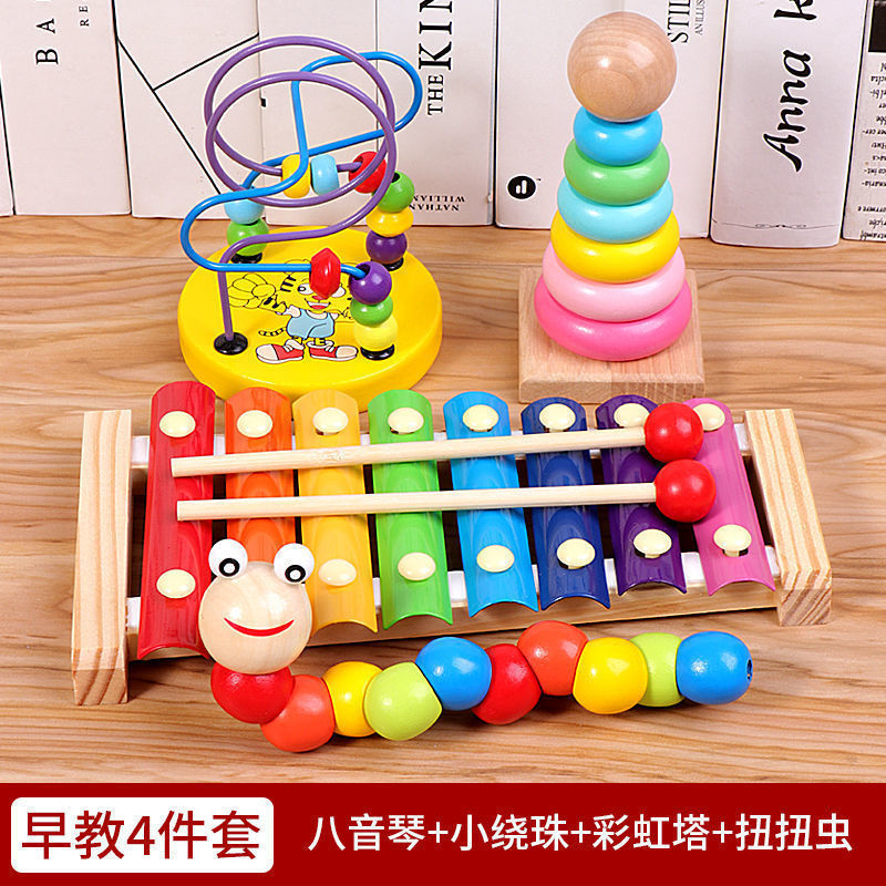 5 in 1 Montessor Wooden Toys Early Childhood Education Toys Musical Instruments Multi-functional Preschool Teaching Supplies