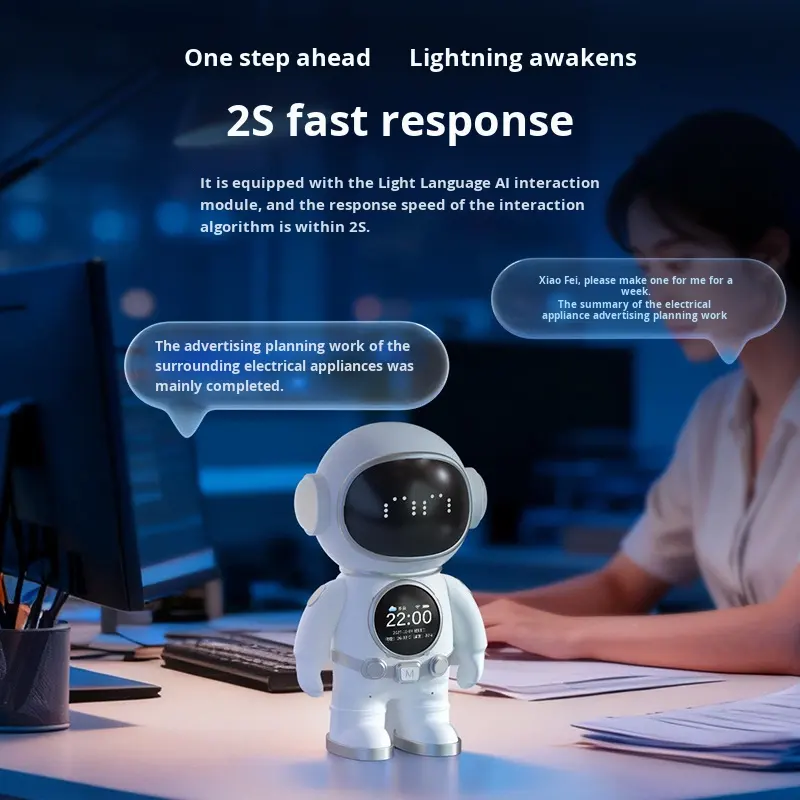 Intelligent Dialogue Educational Electronic Astronaut-Themed AI Smart Robot Toy WiFi Voice Interaction LED Display App Control