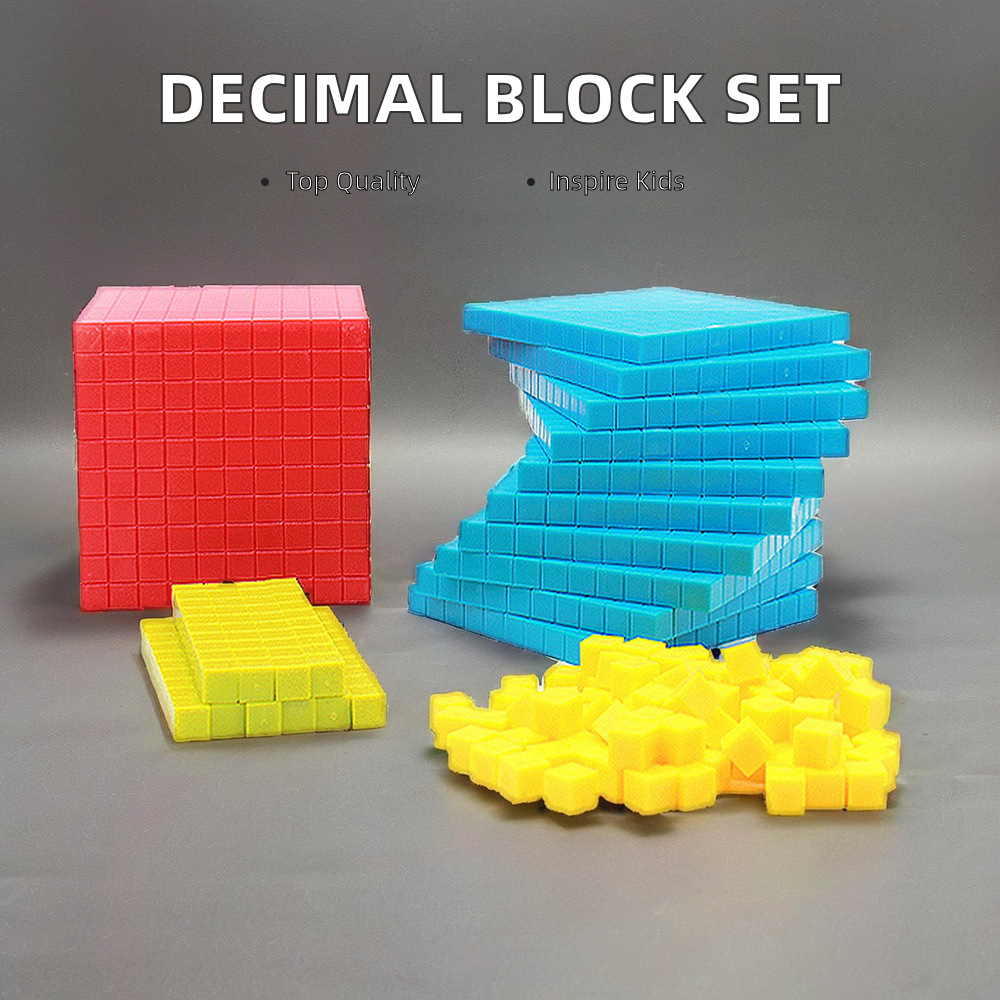 Decimal Blocks Toy Colorful Blocks Set Montessori Math Teaching Aids Toy