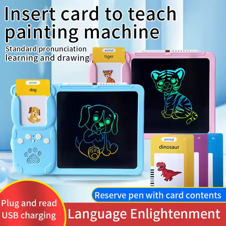 Flash Card Writing Tablet for Girls 2-6 Years Drawing Learning Toy for Toddler Speech Practice Alphabet Number Sensory Therapy