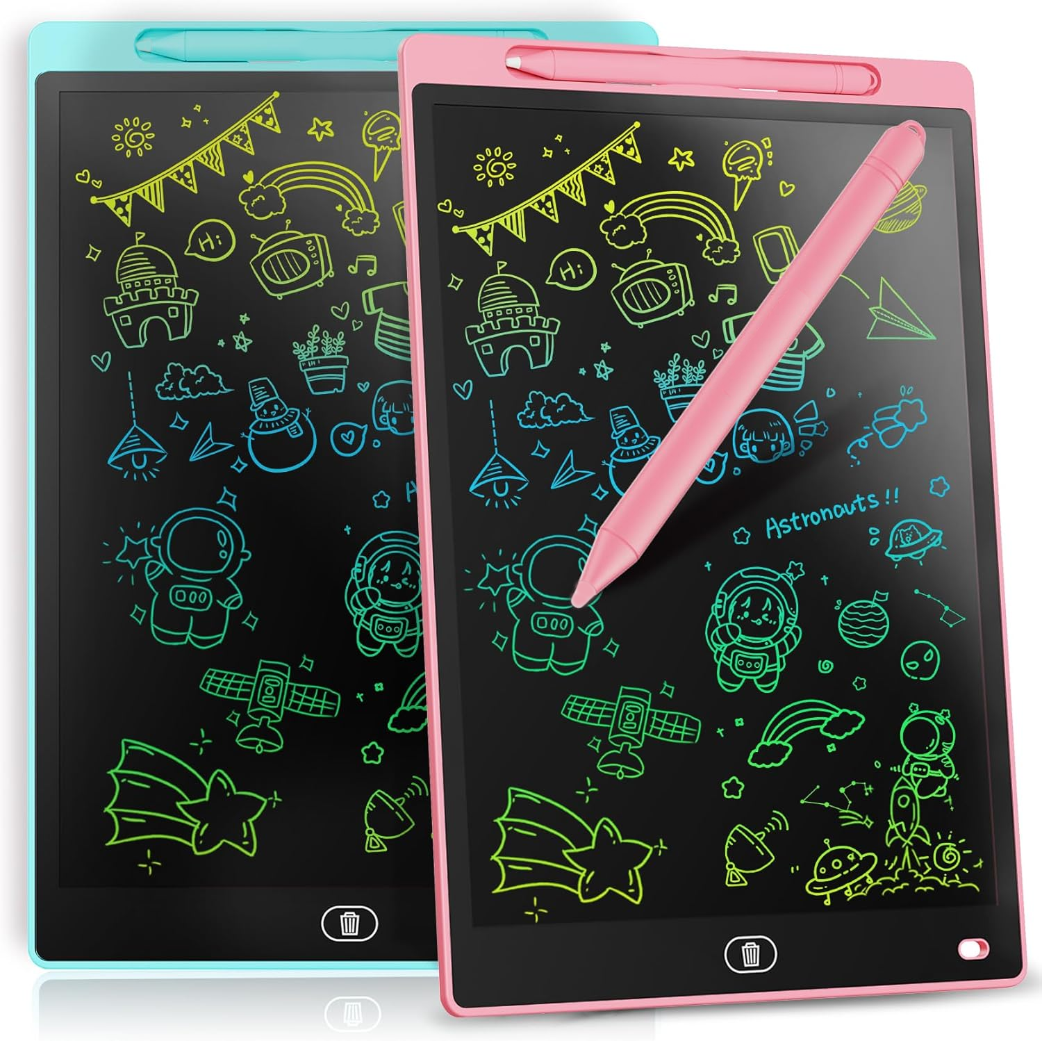 LCD Writing Tablet 8.5-Inch Portable Lightweight Waterproof Toddler Learning Electronic Drawing Pad (Pink Blue)
