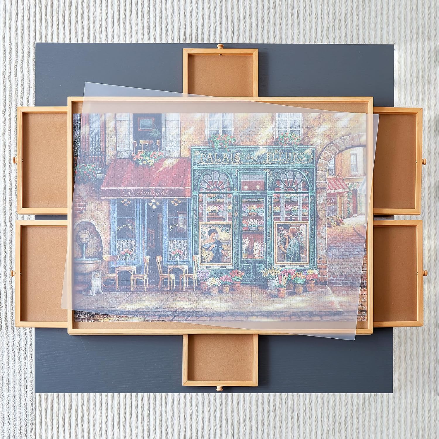 Hot Selling Wooden Puzzle Table With Foldaway Legs Widely Used Wooden Puzzle Board Game And Wooden Puzzle Board