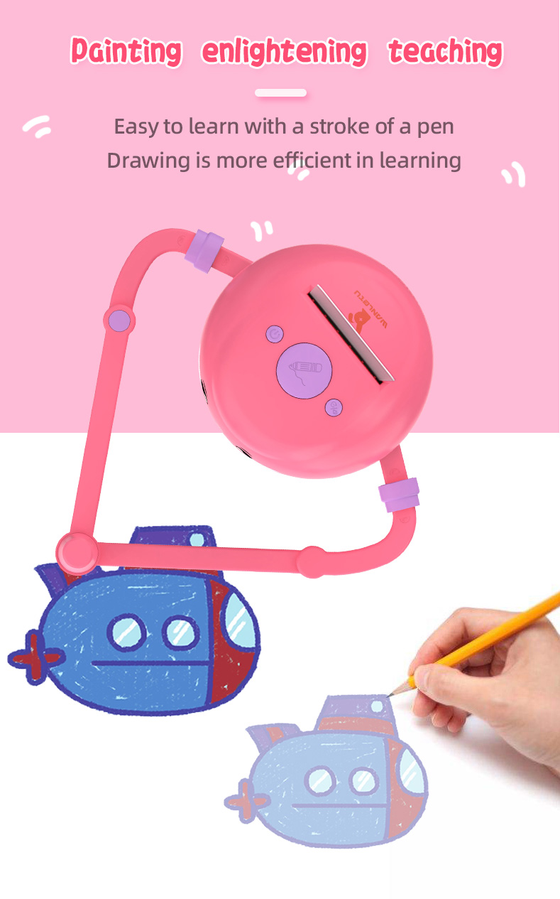 Fun Rabbit OEM Drawing Painting Robot Toy for Early Childhood Education with Music Rechargeable Battery ABC Plastic