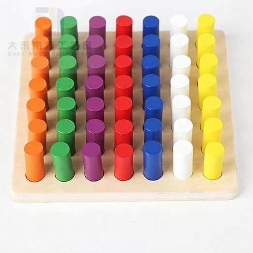 Educational Math Counting Wood Sensing Stick Toy Wooden Color Shape Sorting Stacking Creative Toys for Kids Toddler Learn