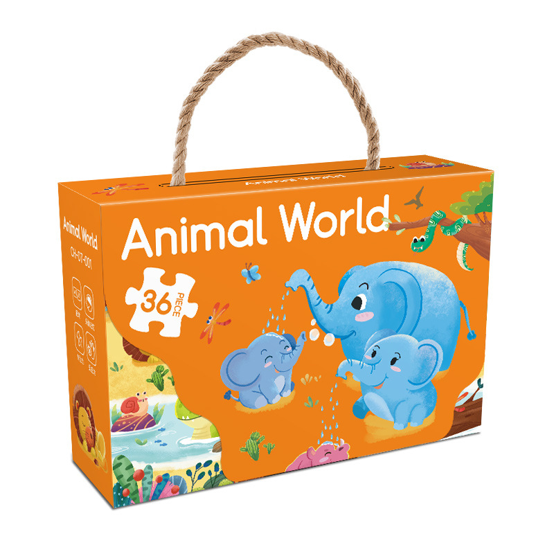 Manufacturers Children's Jigsaw Puzzle Toys 3-6 Years Old Early Preschool Gift Training Class Cross-border Exclusive Color Box