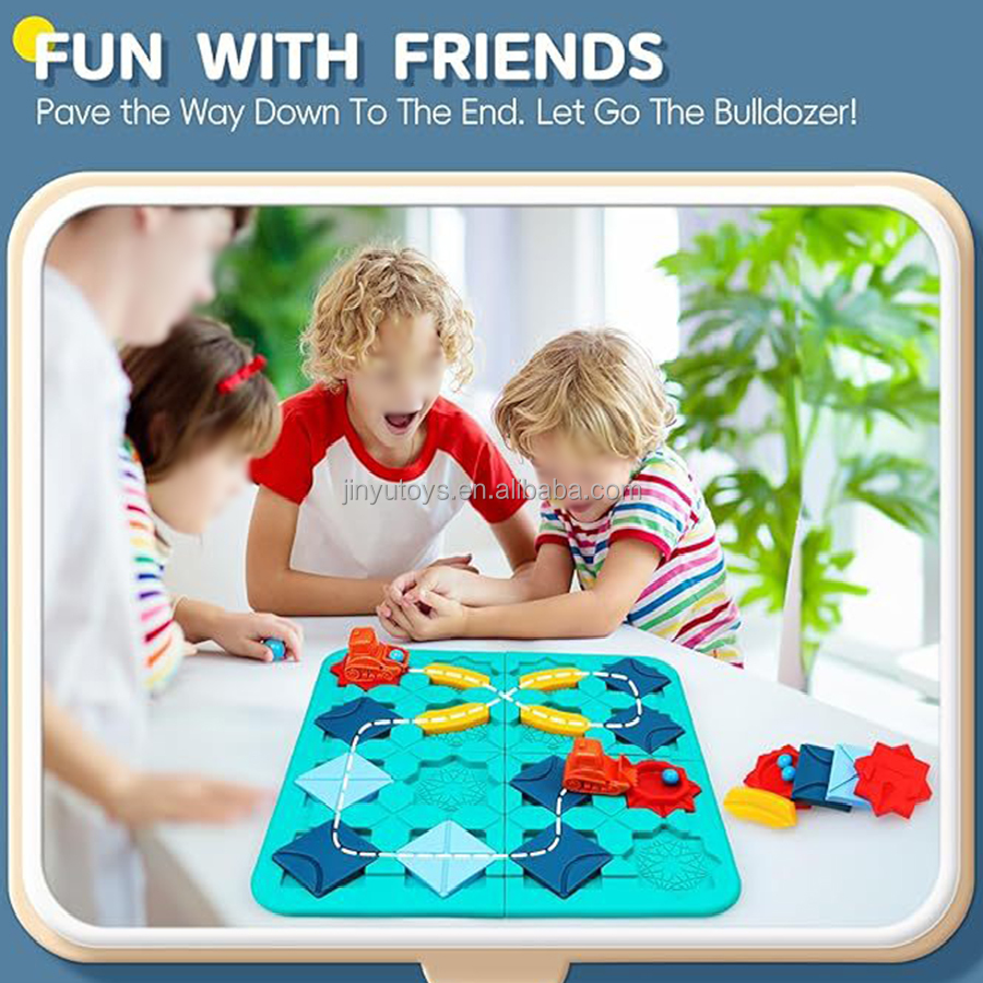 STEM Board Game 118 Levels Logical Road Builder Road Maze Parent-child Kids Educational STEM Learning Toys Changeable Car Toy