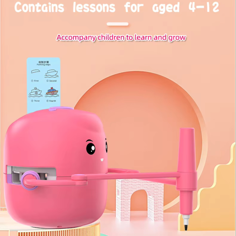 Fun Rabbit OEM Drawing Painting Robot Toy for Early Childhood Education with Music Rechargeable Battery ABC Plastic