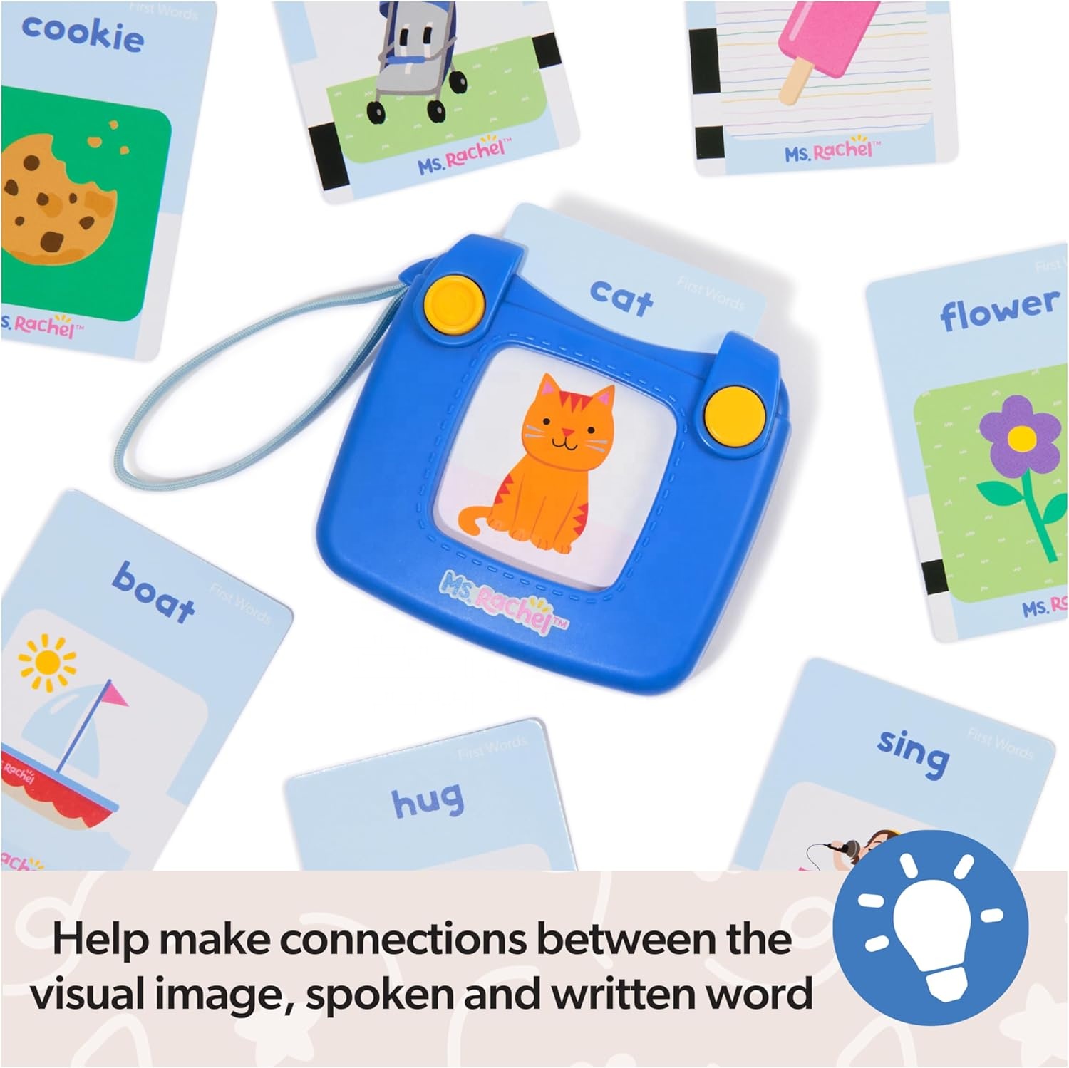 Interactive Flash Card Reader with ABC Vocabulary Logic Games Montessori-Inspired Preschool Toy for Kids