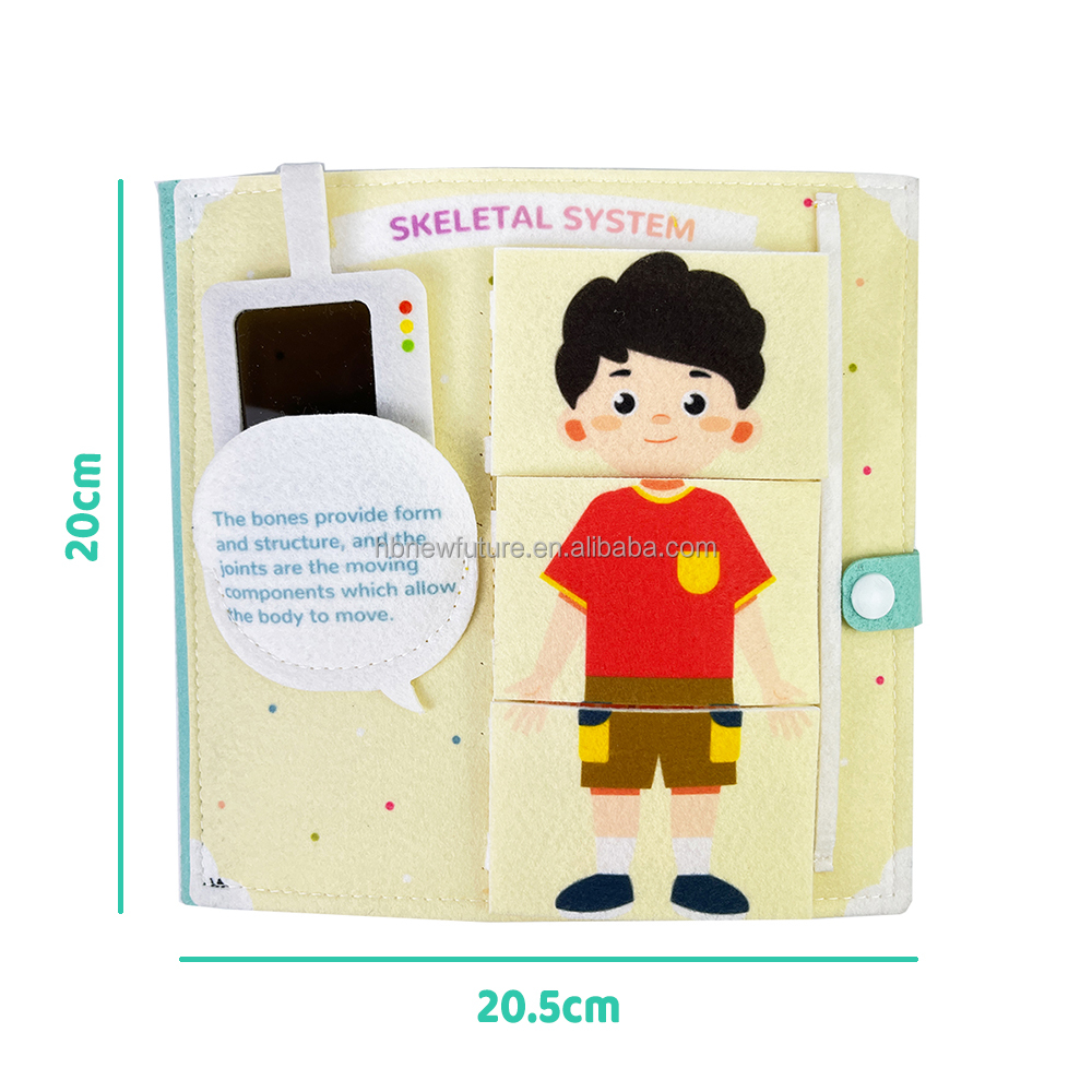 New Design Early Childhood Education Fabric Science Human Body Anatomy Books Learning About Body Structure Busy Book for Kids