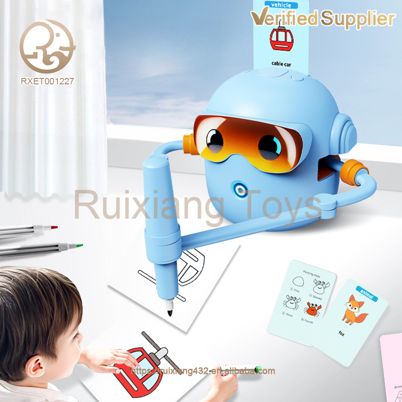 Interactive Plastic Drawing Robot Toy for Kids Early Educational English Toy Encouraging Intelligence &amp; Enlightenment