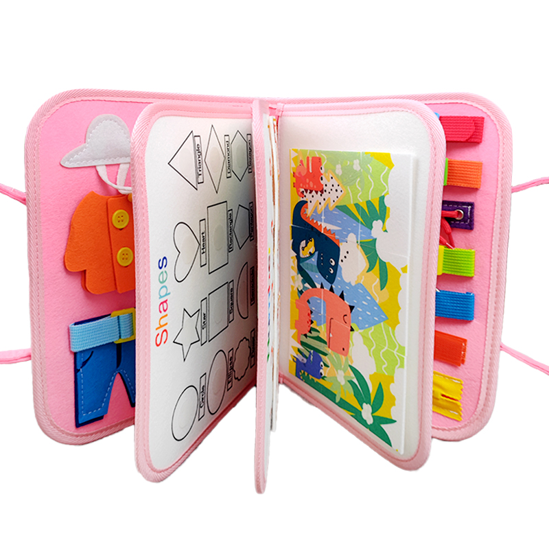 Hot Selling Felt Busy Board Book Early Childhood Montessori Educational Toys Toddler Playboard Latches FUAN B-1 20x28cm for 1-6