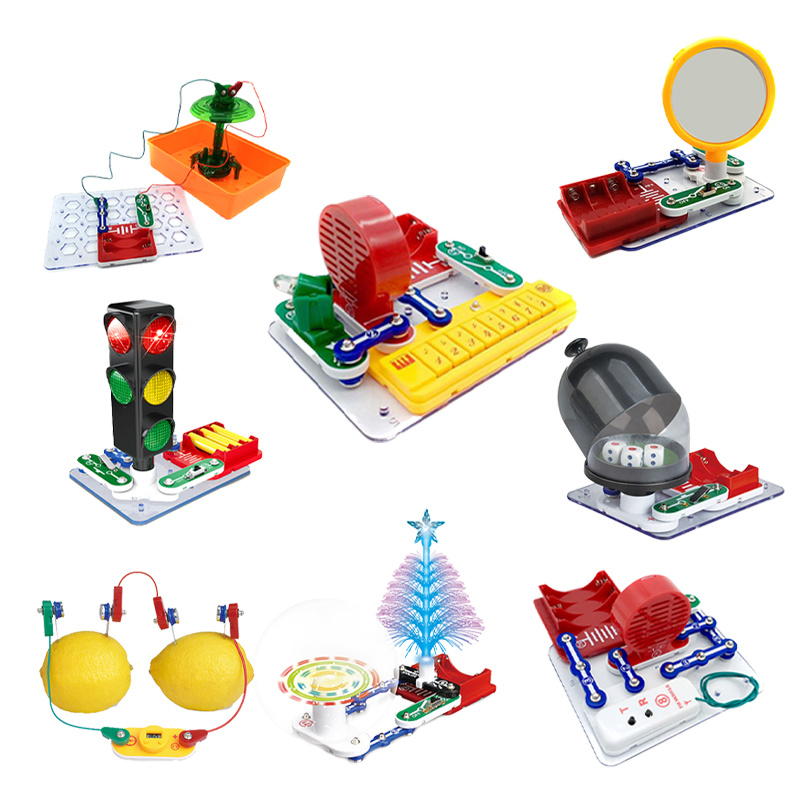 New Launched Electric Building Block Experiment Kit Stem Educational Learn Set Snapping Electronic Science Circuit Toys for Kids