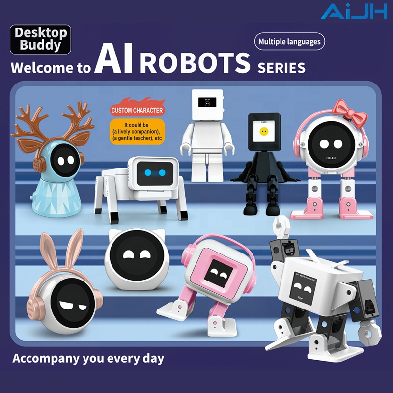 AiJH AI Robot with Expressive Screen Voice-Interactive Partner Programmable STEM Learning Advanced Educational Robot Toy
