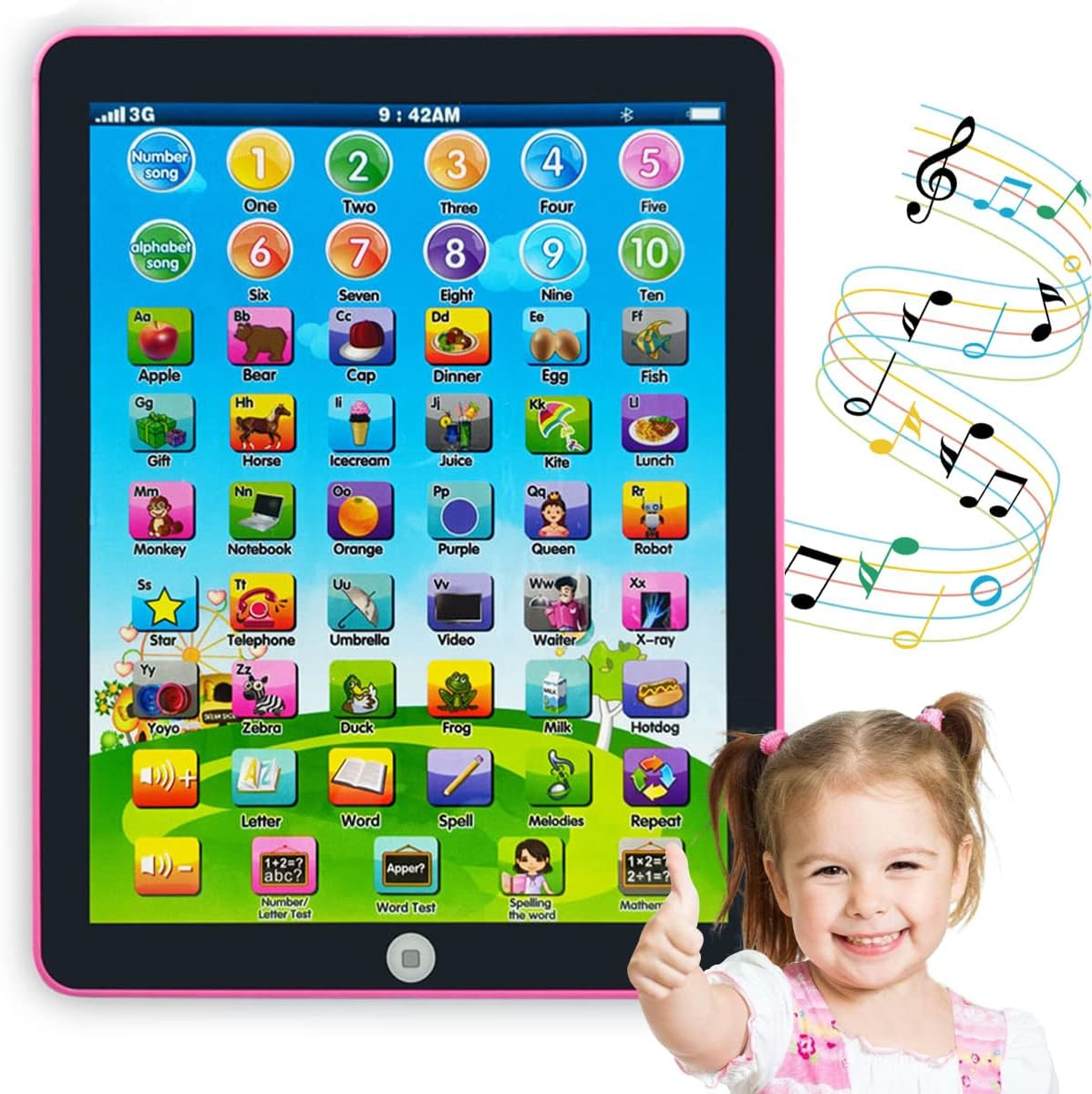 Early Development Electronic Learning Machine Kid Tablet Toddler Learning Pad Interactive My First Learning Tablet Tablet