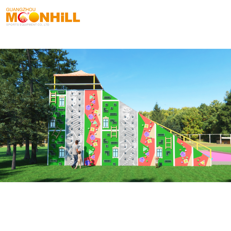 Playground Fun Wall Indoor Kids Climbing Wall Panel Climbing Holds Sample Wood