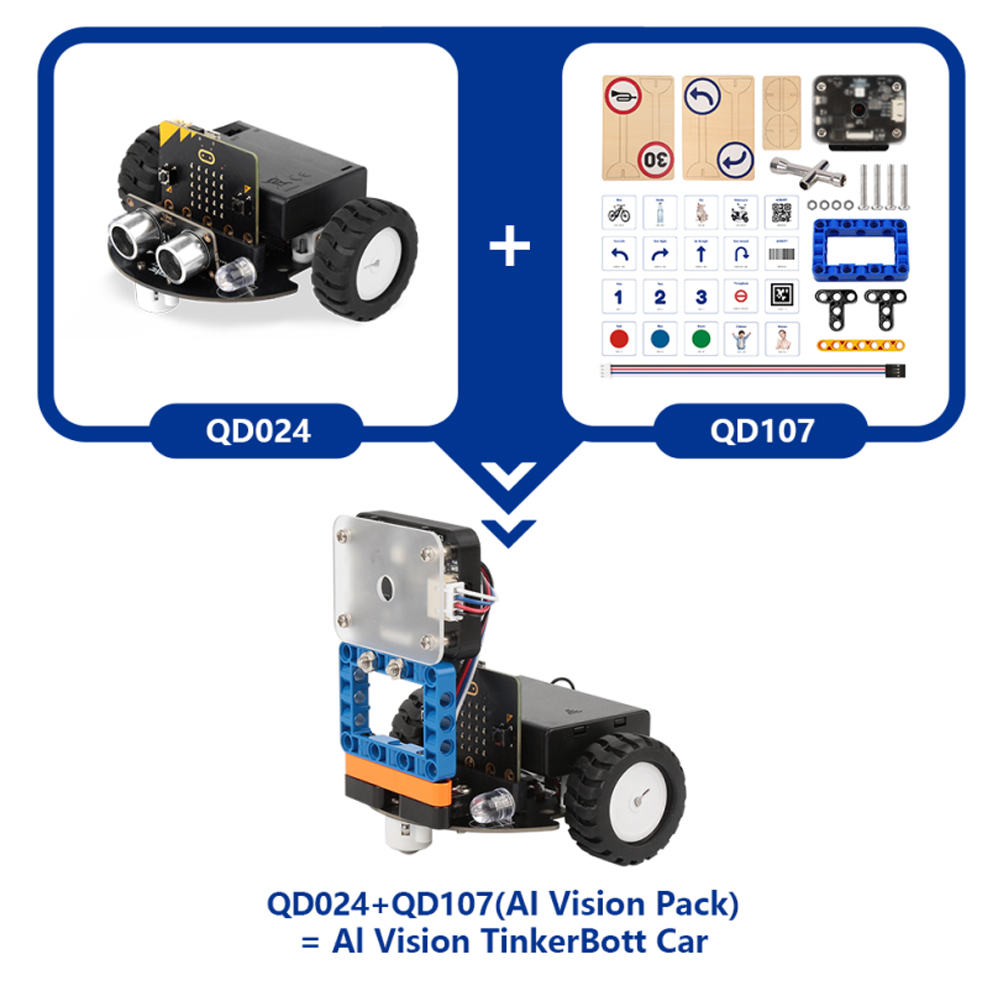 With Tutorial Children Kids DIY MakeCode Programming Coding Toy APP 2WD Stem Education Smart Microbit Robot Car Starter Kits Set