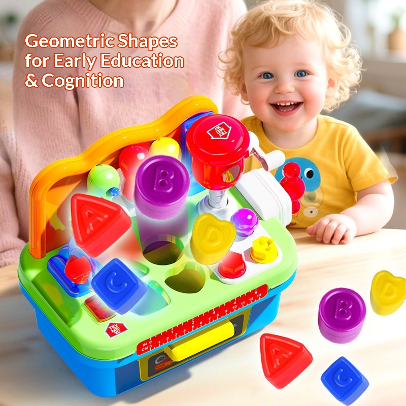 Children's Puzzle Electric Family Tool Table Candy Colored Simulation Electric Drill Disassembly and Assembly Set Toys for Kids