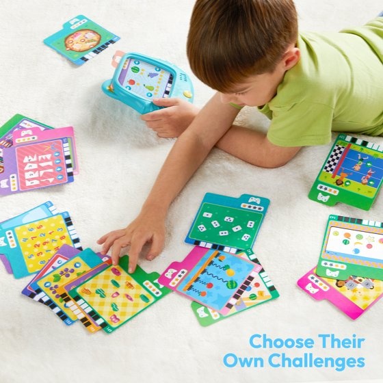 Interactive Flash Card Reader with ABC Vocabulary Logic Games Montessori-Inspired Preschool Toy for Kids