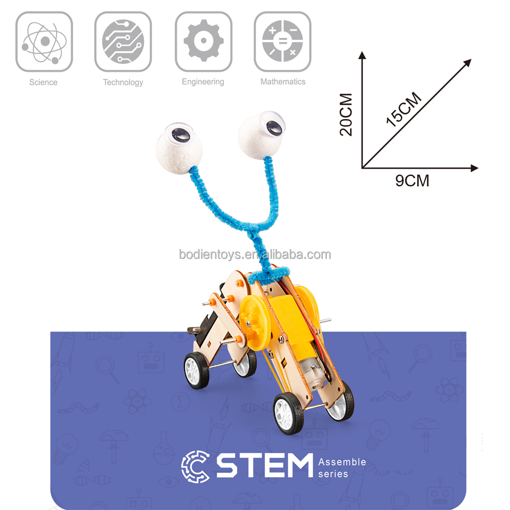 Small Inventions Wooden Educational Worm Robot Model Kit Science Technology Experiments Assembly Physics Engineering Toy