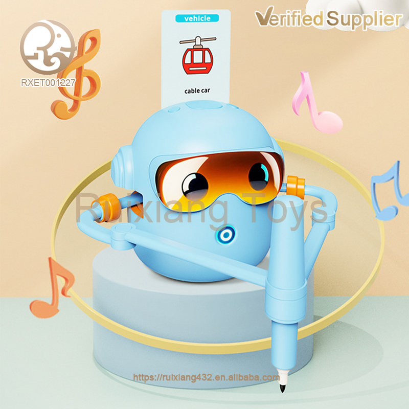 Interactive Plastic Drawing Robot Toy for Kids Early Educational English Toy Encouraging Intelligence &amp; Enlightenment