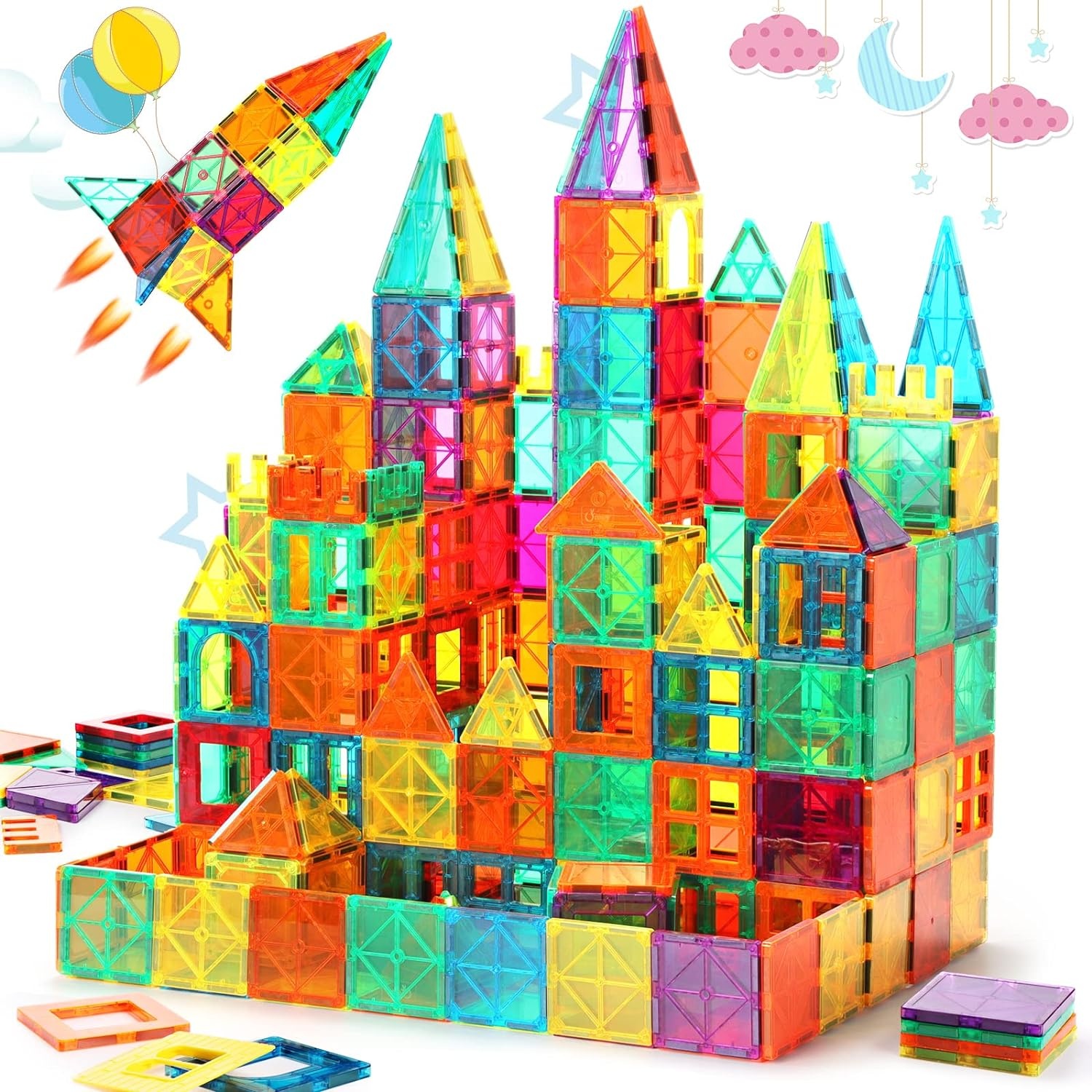 Creative Children Toy Magnetic Tiles Kids Early Education 3D Magnetic Building Tiles Educational Magnetic Building Blocks Tiles