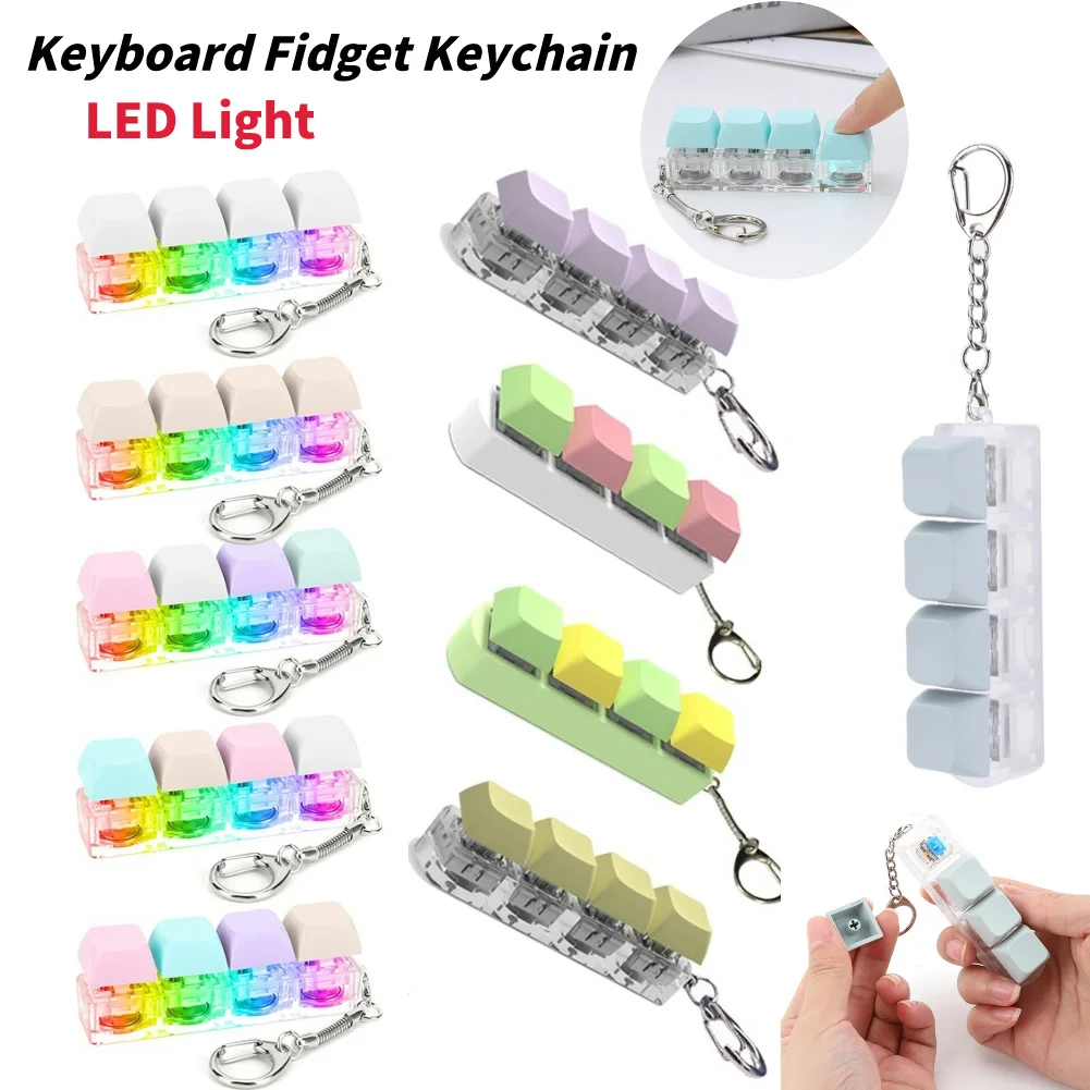 Mechanical Switch Fidget Toy Keychain Keyboard Clicker Stress Relief Gadget For Gaming Fans Desktop Accessory Gift