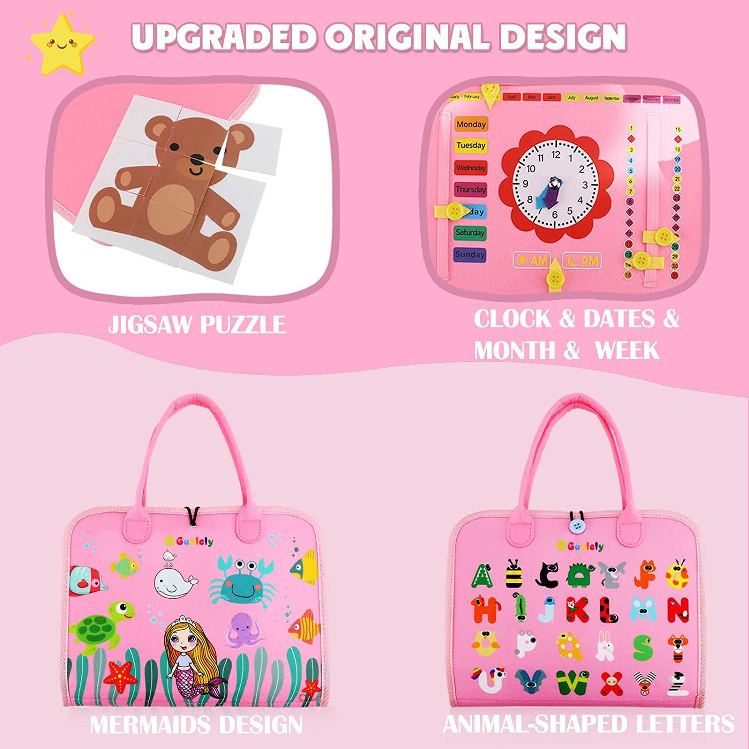 Wholesale Multifunctional Early Childhood Education Busy Board for Toddler Children's Puzzle Toy Felt Gift