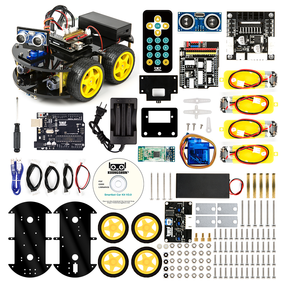 Robotlinking Newest Intelligent And Educational Toy Car For Kids Project Smart Robot Car Kit TUTORIAL Compatible With Arduino ID