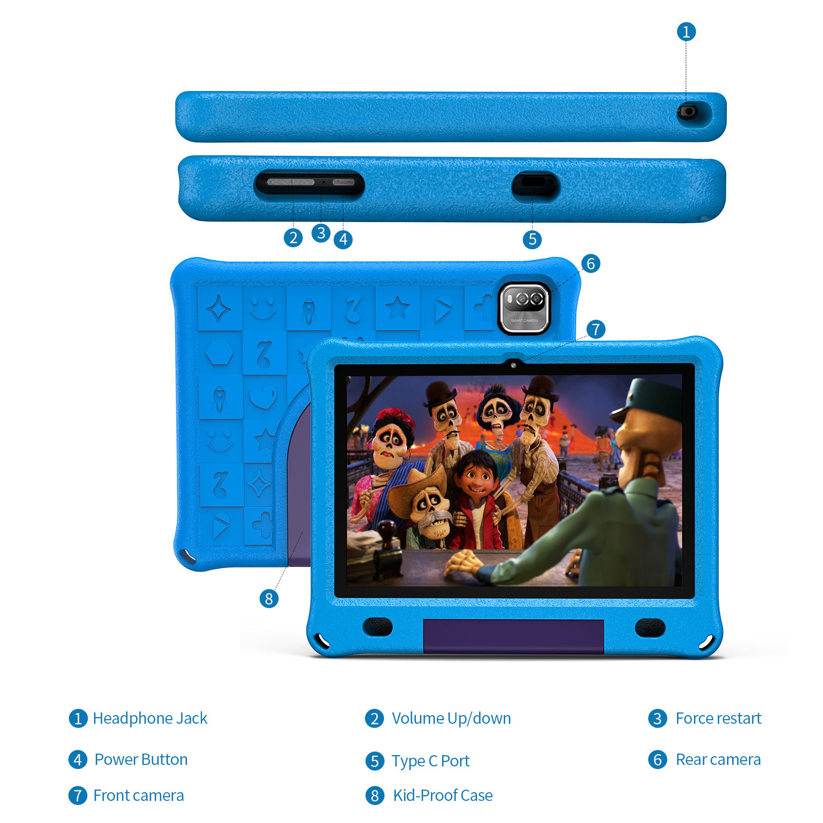 Factory Latest Oem Quad-Core Tablet 10.1 Inch with Dual Camera Rom 12g Ram 64g Android 15 Educational Tablet for Kids