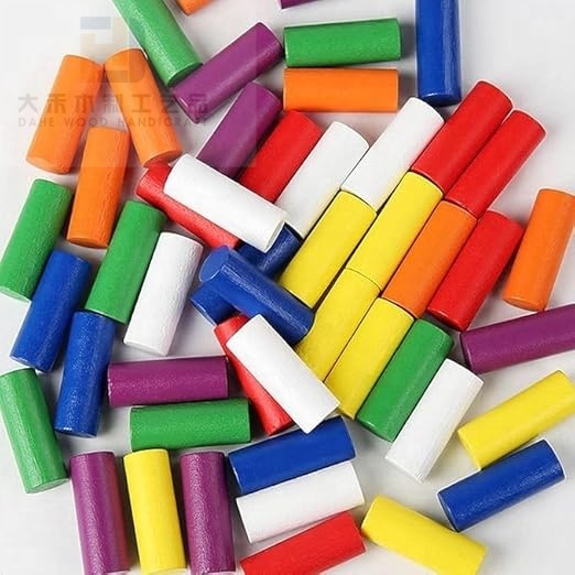 Educational Math Counting Wood Sensing Stick Toy Wooden Color Shape Sorting Stacking Creative Toys for Kids Toddler Learn