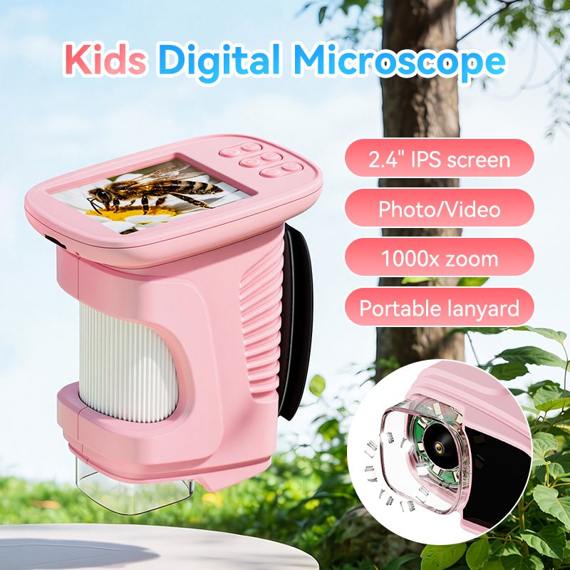 1080P Manual Focus Digital Microscope Learning Toy for Kids with LED Light 1920*1080 Early Childhood Development Children's Gift
