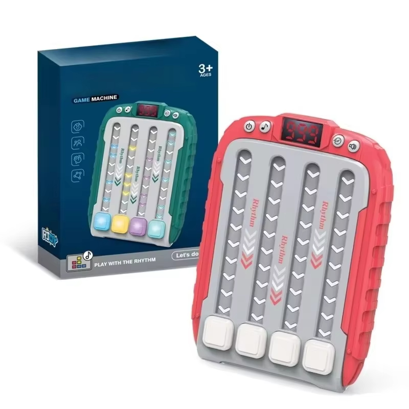 Electronic Music Rhythm Puzzle Game Machine Montessori Pockets Travel Toy Light Up Sensory Fast Push Table Game