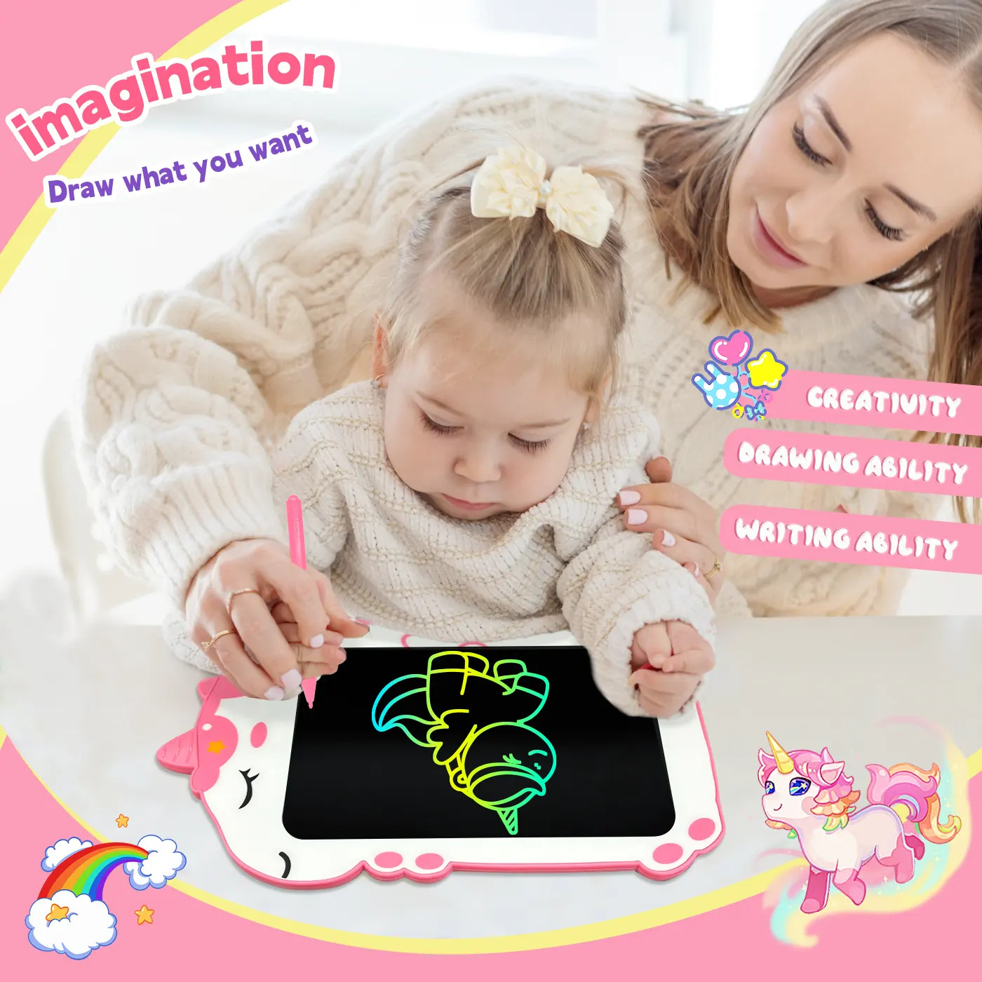 New Unicorn Electronic LCD Writing Board Children's Puzzle Toy and Graphic Tablet Educational Toy
