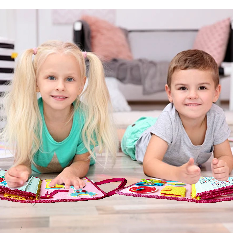 Hot Selling New Travel Portable Early Childhood Puzzle Learning Board Montessori Teaching Tool Felt Busy Board