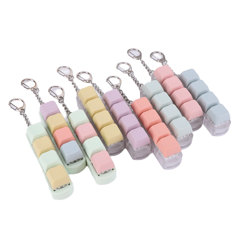 Mechanical Switch Fidget Toy Keychain Keyboard Clicker Stress Relief Gadget For Gaming Fans Desktop Accessory Gift