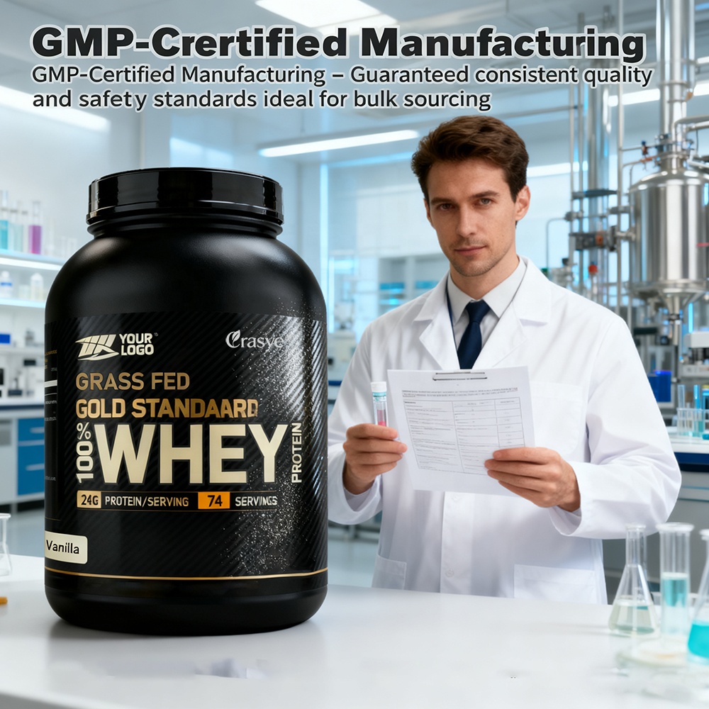 OEM/ODM Customizable Grass-Fed Whey Protein Isolate - Naturally Flavored Gluten Free 100% Whey Protein Powder