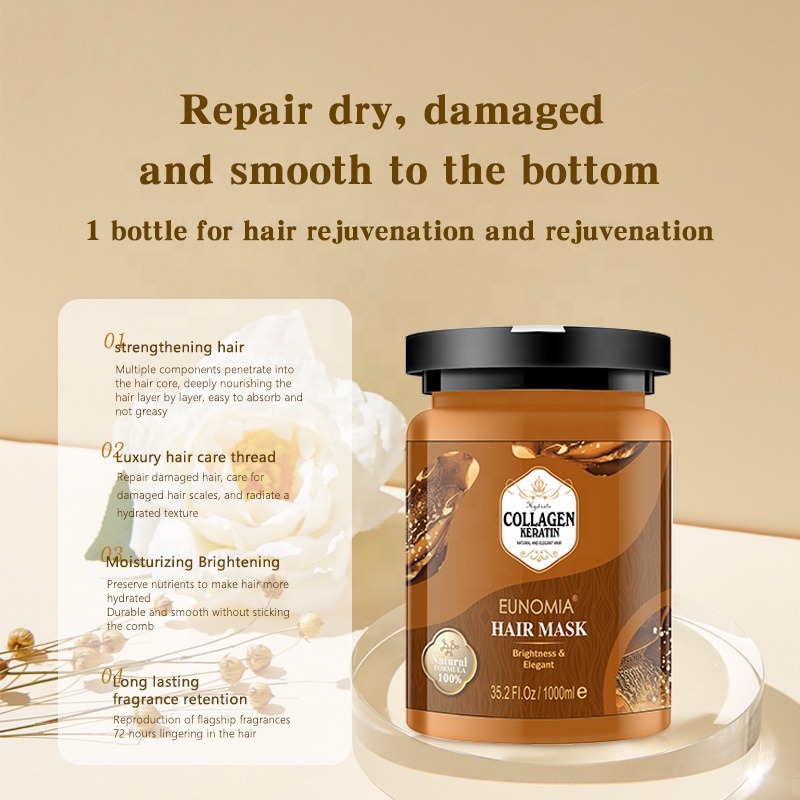 2026 Organic Keratin Collagen Protein Hair Care Collection For Women Moisturizing Shampoo Conditioner Hair Mask For Curly Hair