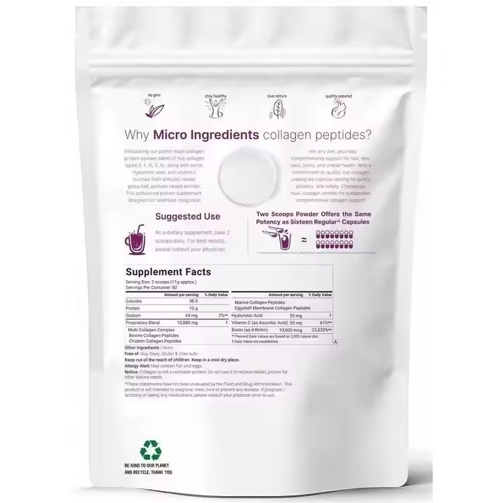 Beauty Care Multi-Collagen Peptides Hydrolyzed Peptides Protein All-in-1 Marine Collagen Powdered Drinks for Skin, Hair, Nails