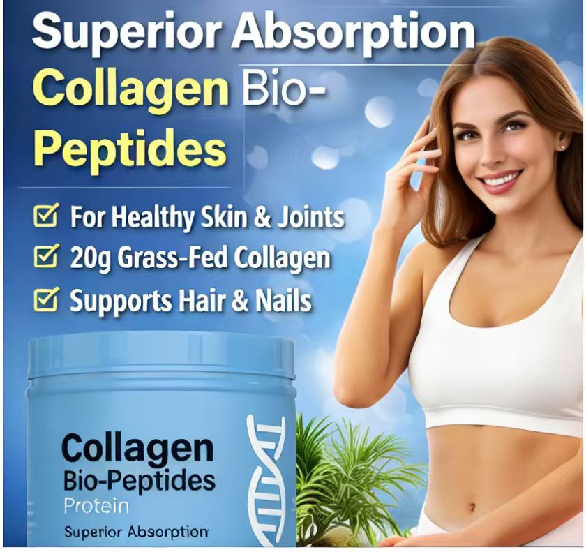Bio-peptides Protein Collagen Powder Unflavored Hydrolyzed Collagen Peptides Supplement for Skin Hair Nails Joints Bulk