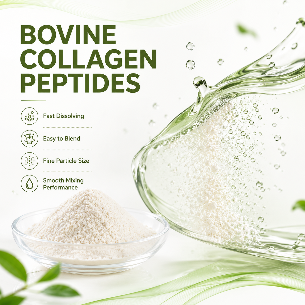 Low Molecular Weight Hydrolyzed Bovine Collagen Peptide Powder Fast Soluble Animal Protein for Cosmetic Skin Care Supplement