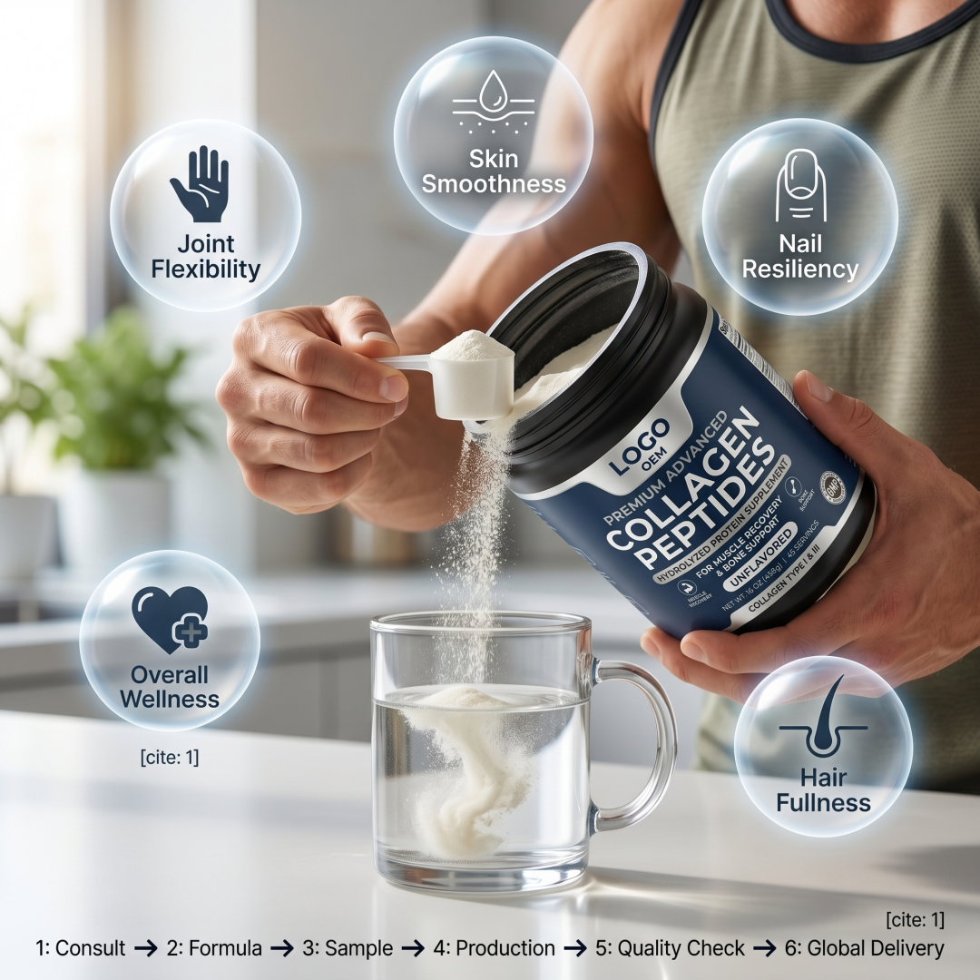GMP Wholesale Premium Quality Advanced Collagen Peptides Hydrolyzed Protein Muscle Recovery Bone Support Powder Teenagers