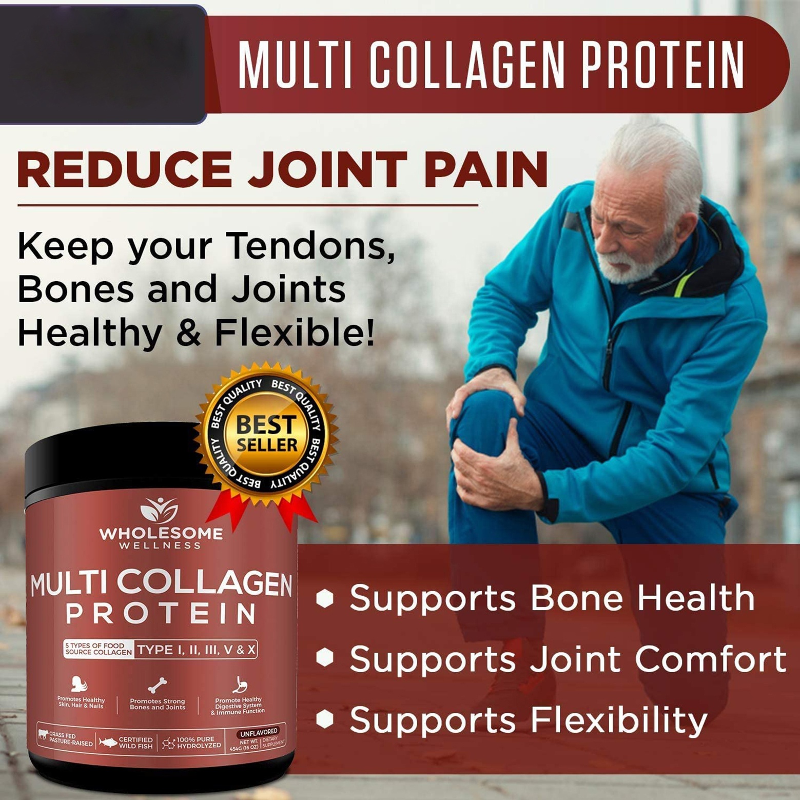 OEM ODM Support Healthy s Bone and Post Workout Recovery Multi Protein Hydrolyzed Collagen Peptide Powder for Drinks