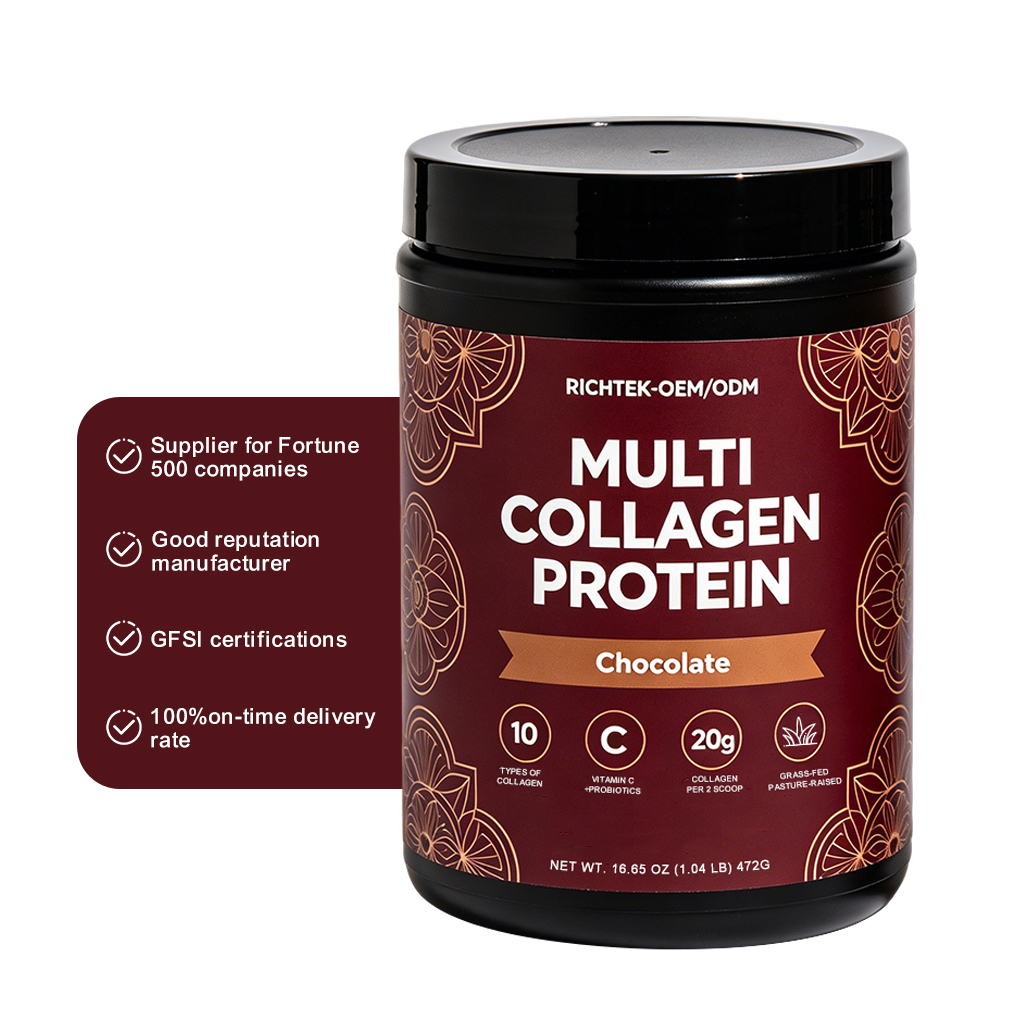 Hot Sale OEM Customized Multi Collagen Peptides Powder High Protein Supplement With Vitamin C