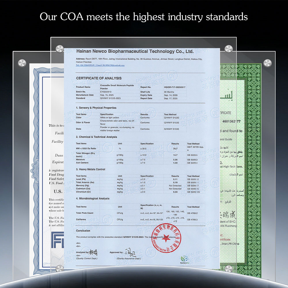 Pure Crocodile Peptide Powder Extract Supplement High Purity Animal Protein Bioactive Peptide Male Health Performance OEM