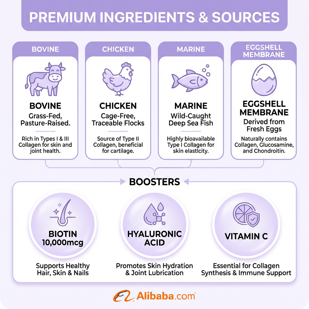 Private Label OEM Hydrolyzed Marine Collagen Peptides Powder Fish Protein Supplement for Hair Skin Nails Glow