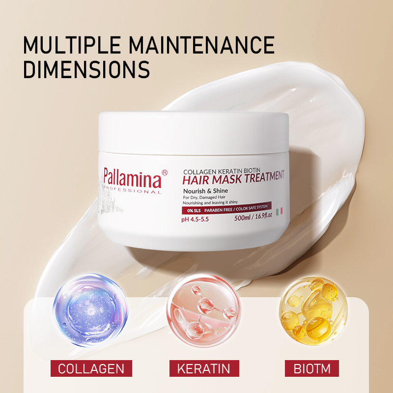 Pallamina Hair Care Nourishing Anti-loss Hair Mask Keratin Biotin Essence Repairing Split End Hair Mask