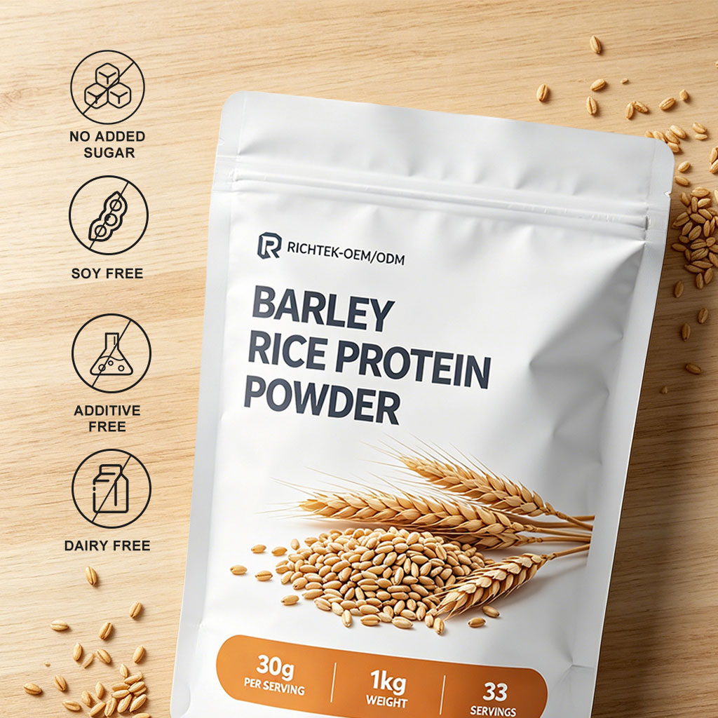 Sport Nutrition Supplement Unflavored Vegan Protein Powder Gluten-Free Plant Barley Rice Protein Powder