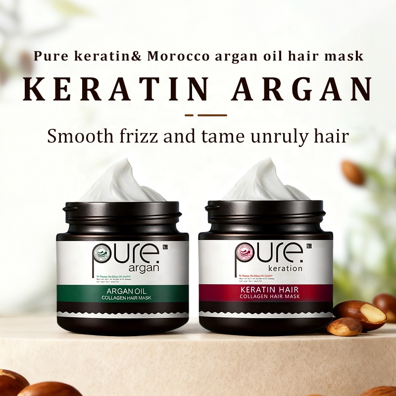 PURE Keratin Collagen Hair Mask Argan Oil Hair Spa Cream