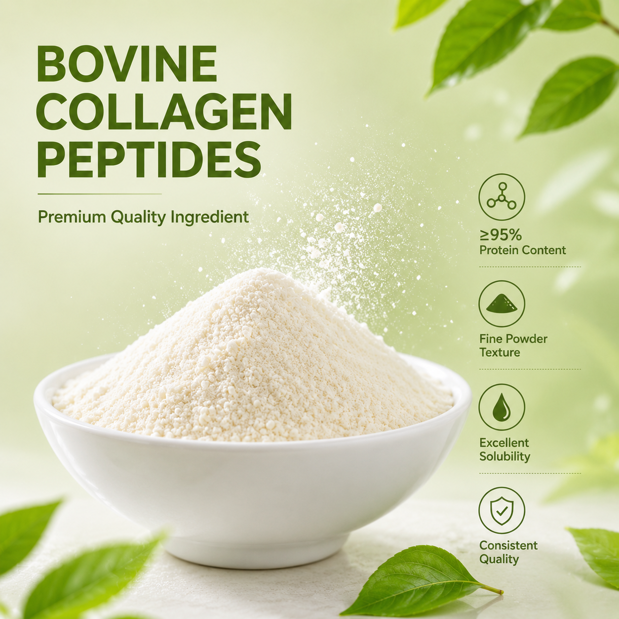 Low Molecular Weight Hydrolyzed Bovine Collagen Peptide Powder Fast Soluble Animal Protein for Cosmetic Skin Care Supplement